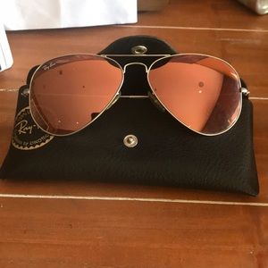 Rose mirrored Rayban Sunglasses.  Mint condition